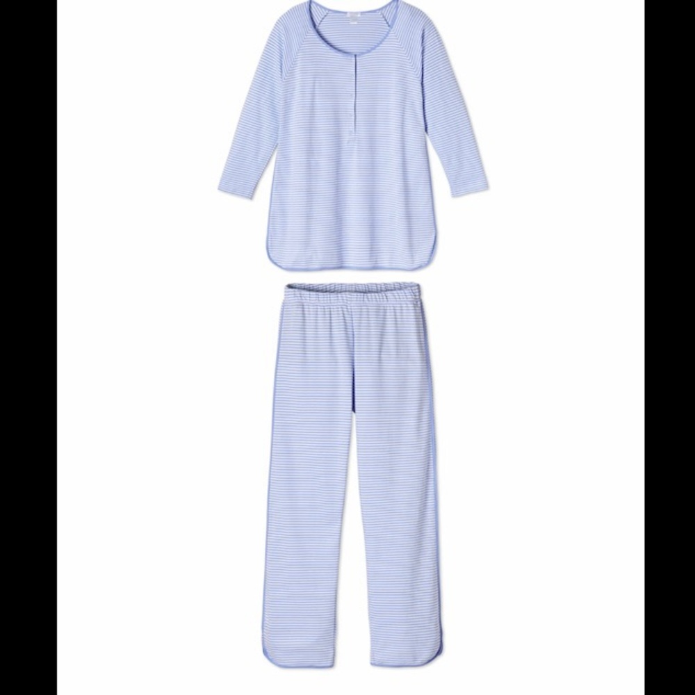 Lake Pajamas- Pima Maternity Long Set (Hydrangea)